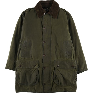 古着 80~90年代 バブアー Barbour BORDER ボーダー 旧3ワラント ワックスコットン オイルドジャケット 英国製 C40 メンズM相当 ヴィンテージ/eaa614855