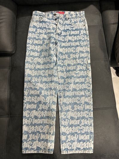 Supreme Fat Tip Jacquard Regular Jean "Blue"