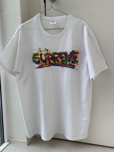 Supreme Paint Logo Tee "White"