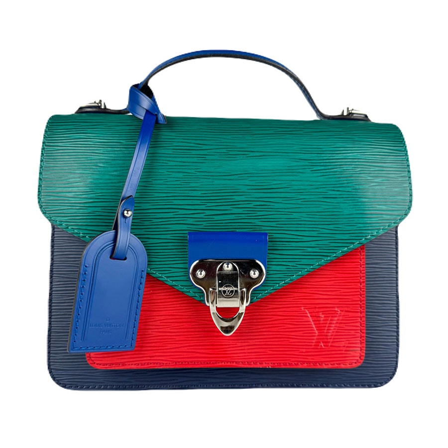 ルイ ヴィトン LOUIS VUITTON ハンドバッグ 斜め掛けショルダーバッグ エピ ネオ モンソー エピレザー マルチカラー シルバー メンズ M55403【中古】 z8036