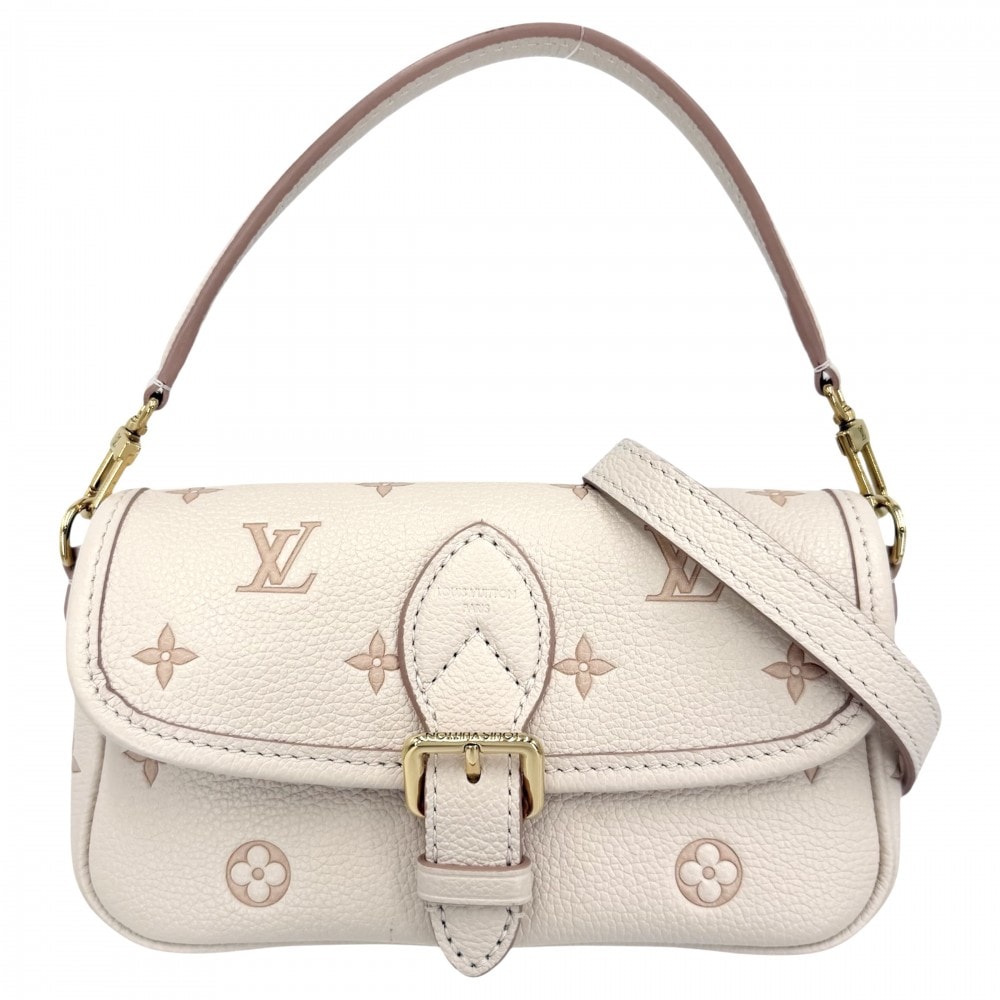 LOUIS VUITTON ルイヴィトン 2WAY ナノディアヌ ハンドバッグ ミニバッグ 肩掛け 斜め掛け ショルダーバッグ M13642 モノグラムアンプラント ベージュ ピンク ゴールド金具 レディース【中古品】