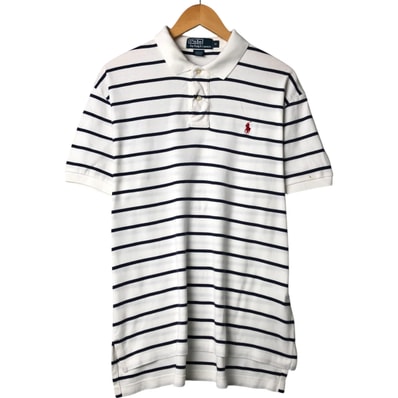 古着 ラルフローレン Ralph Lauren POLO by Ralph Lauren 半袖 ボーダー ポロシャツ メンズM相当/eaa562465