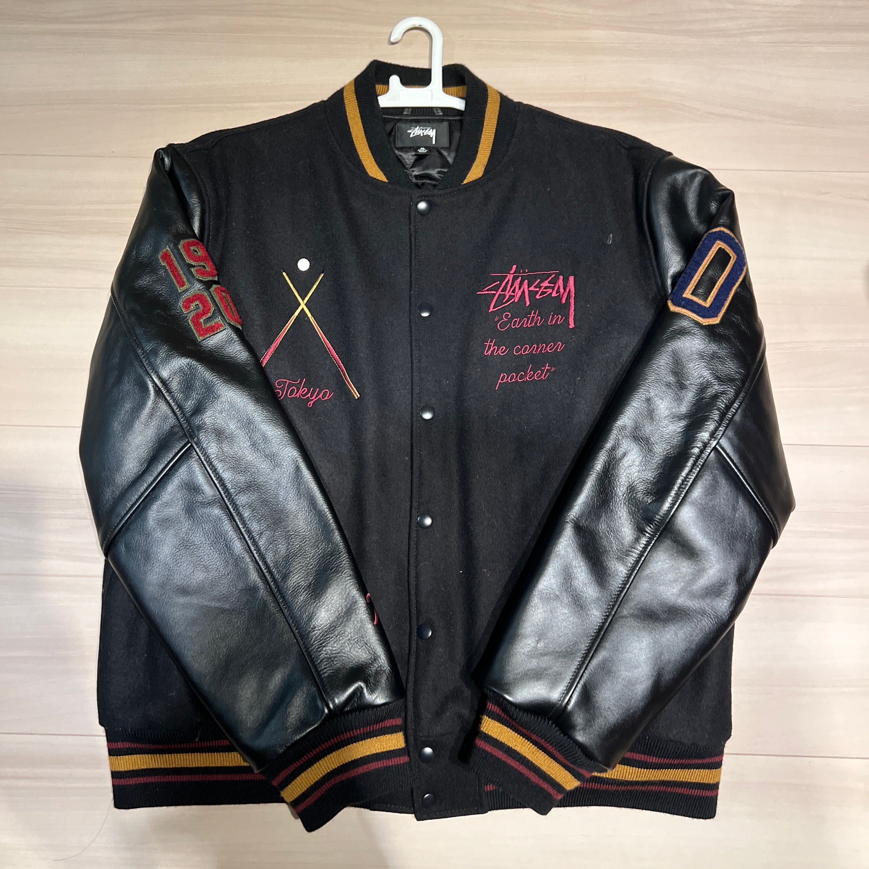Stussy 40TH ANNIVERSARY IST VARSITY JACKET "Black"