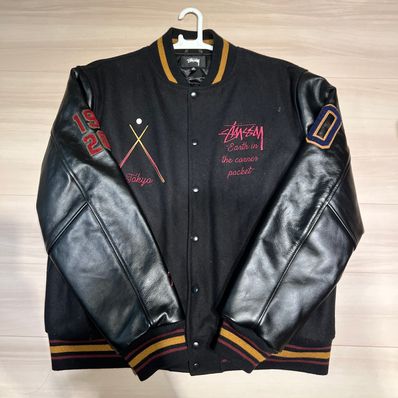Stussy 40TH ANNIVERSARY IST VARSITY JACKET "Black"
