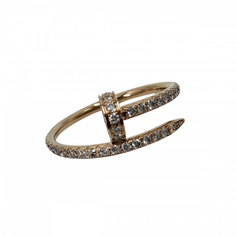 CARTIER カルティエ 指輪 ジュストアンクル リング アクセサリー ジュエリー セミパヴェ 18金PG Au750 釘 53サイズ K18ピンクゴールド    ダイヤモンド 約12.5号 レディース 約2.7g 美品【中古品】