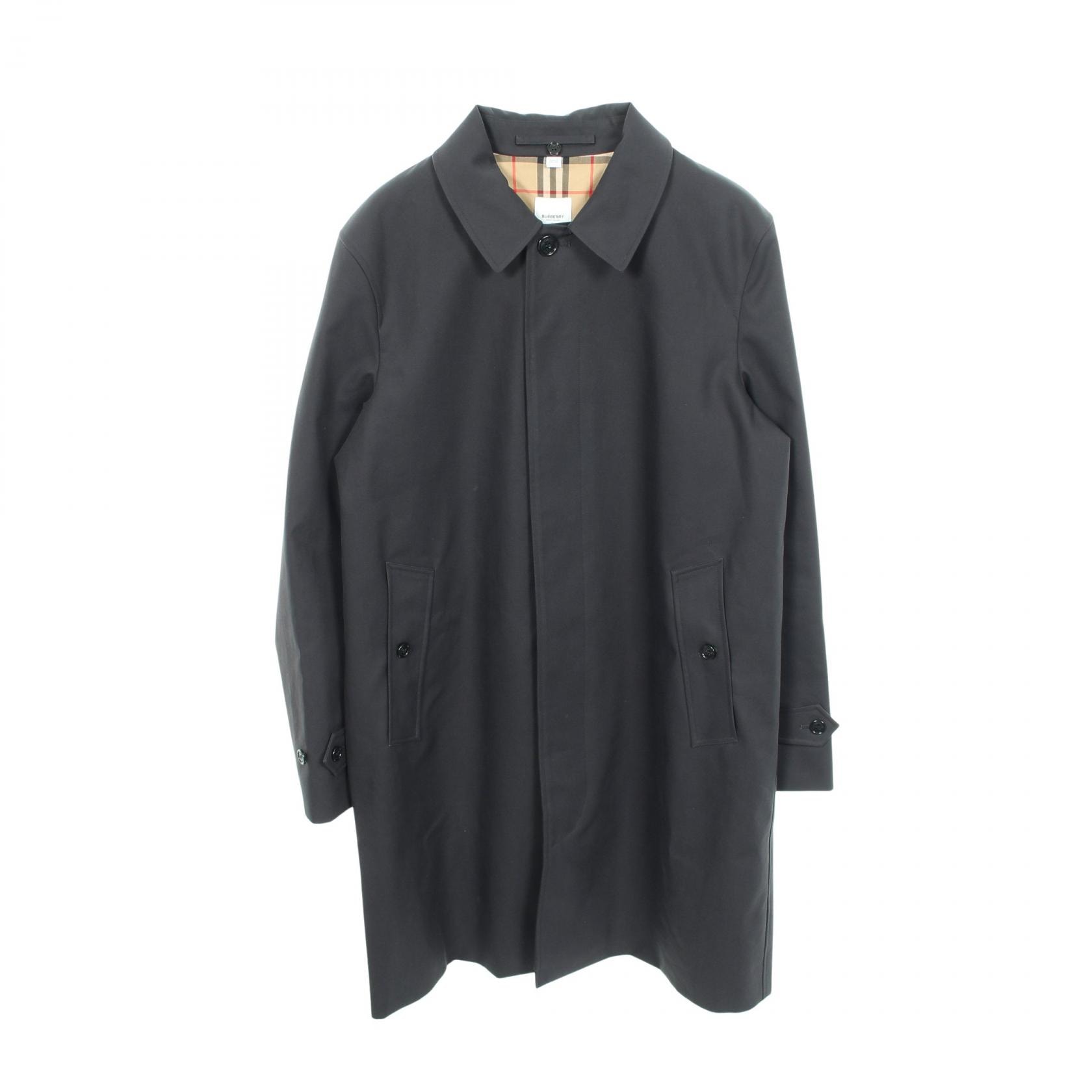 バーバリー BURBERRY ステンカラーコート 衣料品 アウター コットン メンズ ネイビー系 【中古】