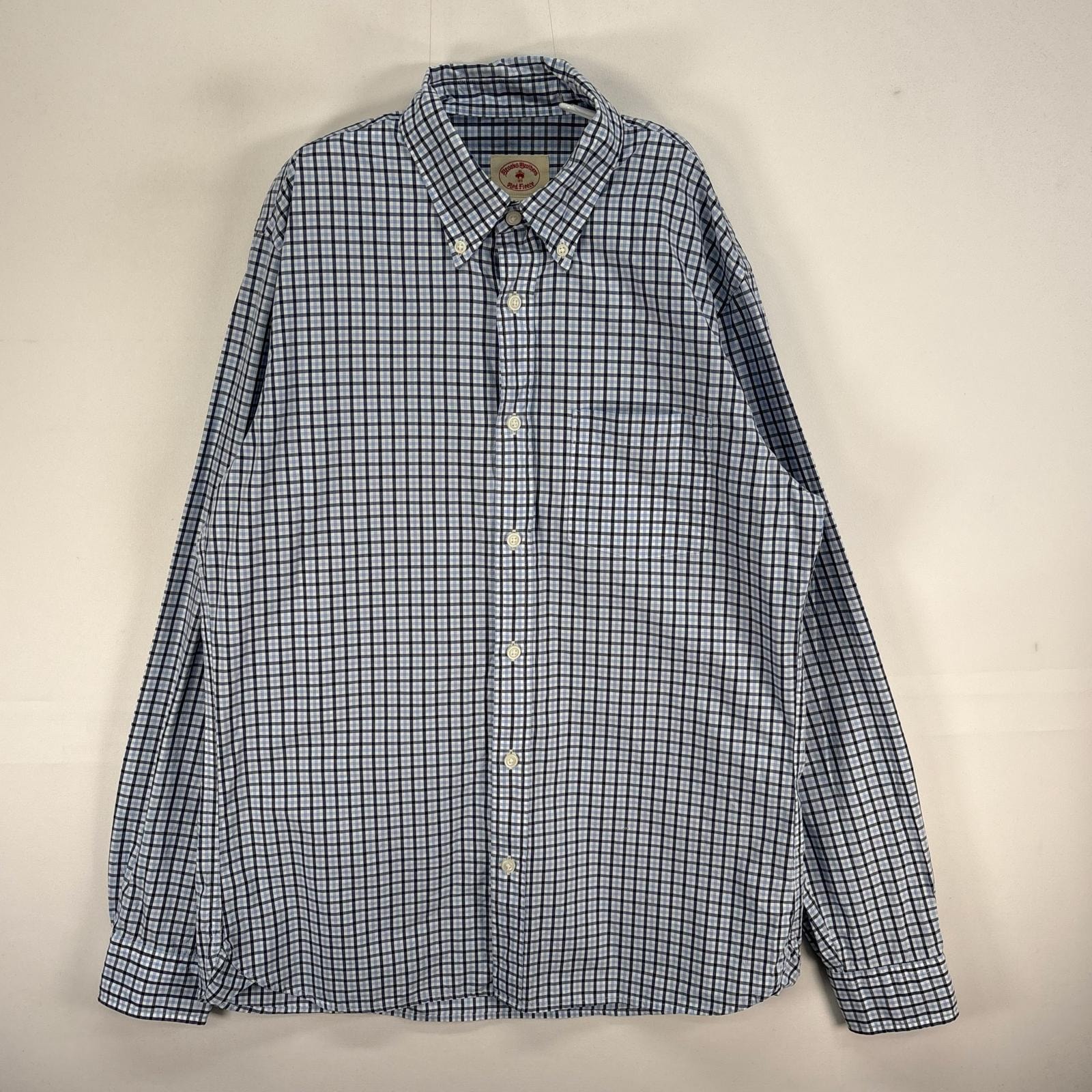 古着 ブルックスブラザーズ Brooks Brothers 長袖シャツ チェック ボタンダウン 胸ポケ M ブルー系 マルチカラー メンズ