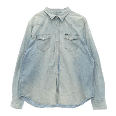 POLO RALPH LAUREN ポロ・ラルフローレン ウエスタン デニム 長袖 シャツ ライトブルー系 XXL【中古】