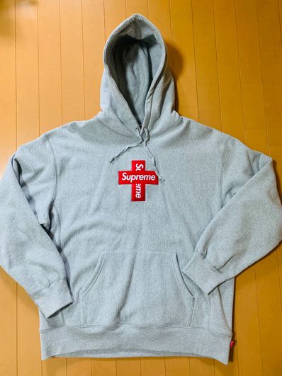 Supreme Cross Box Logo Hooded Sweatshirt "Grey"