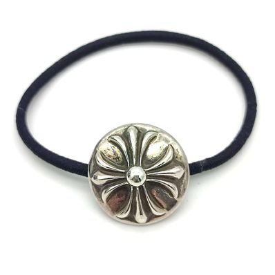 【超美品】クロムハーツ CH クロスボール ヘアゴム コンチョ シルバー925