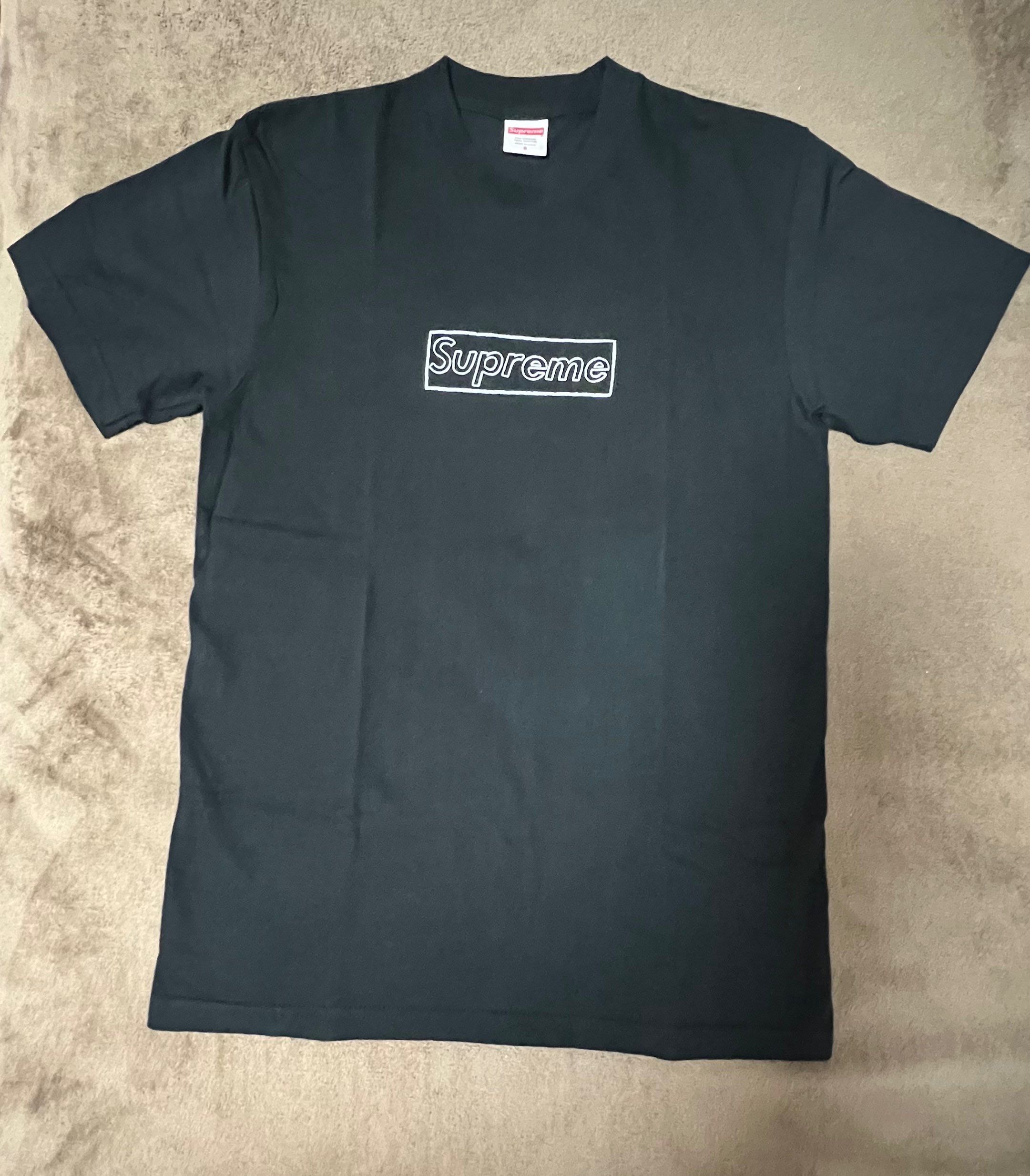 Supreme KAWS Chalk Logo Tee "Black"