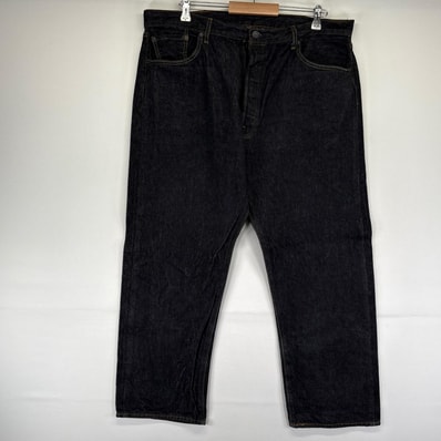 古着 リーバイス Levi's デニム パンツ 501 ストレート ジーパン ボタンフライ 先染め 大きいサイズ W42×L30 ブラック系 メンズ