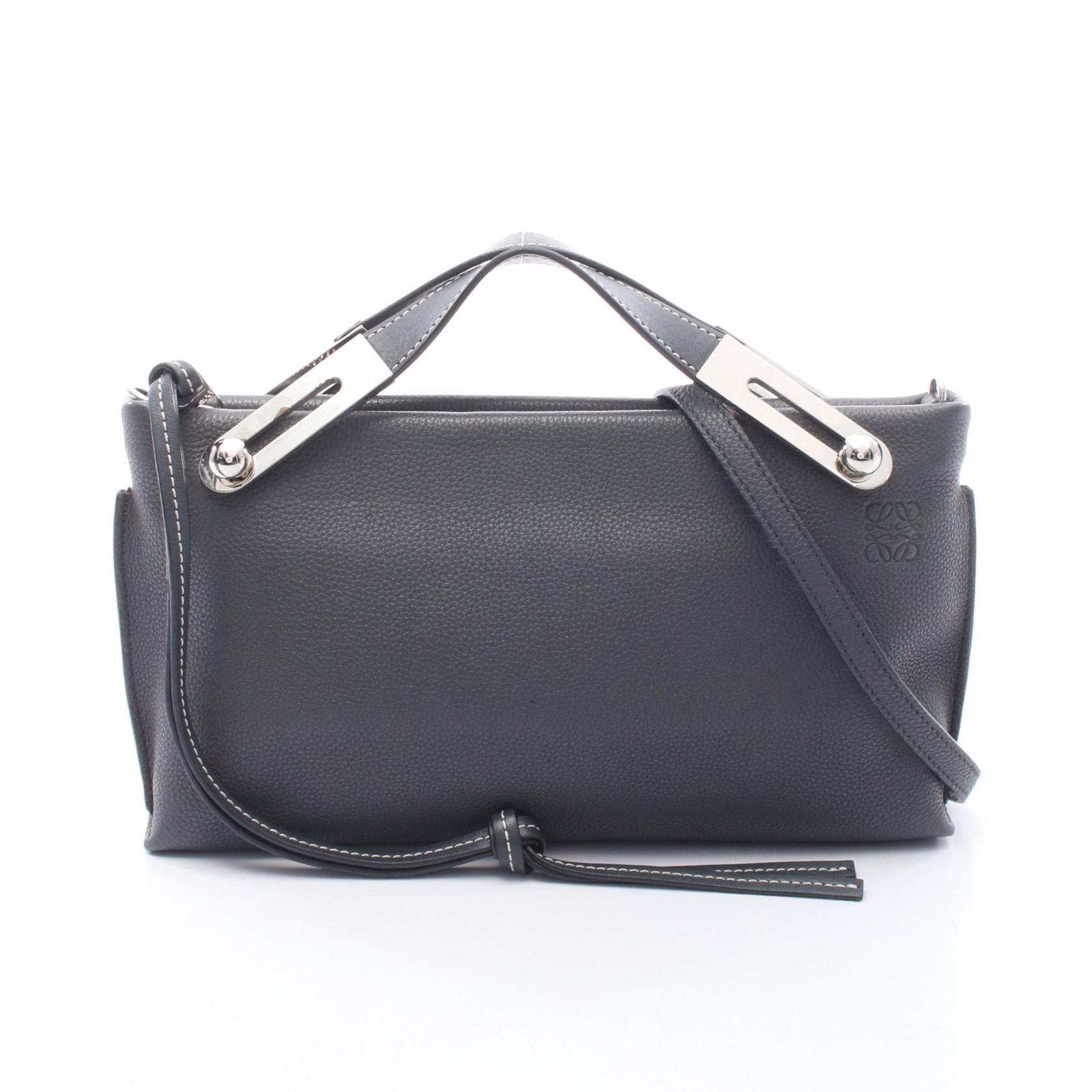 ロエベ LOEWE ミッシー スモール 2WAY ハンドバッグ バッグ レザー レディース グレー系 327.12.KS28 【中古】