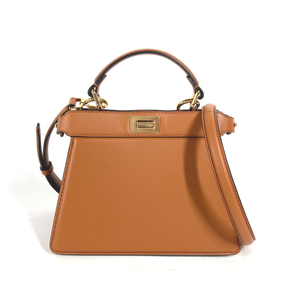 フェンディ FENDI ピーカブー アイシーユー ISeeU プチ 8BN335 2WAYバッグ ハンドバッグ 斜め掛け カバン ショルダーバッグ レザー ブラウン 新品