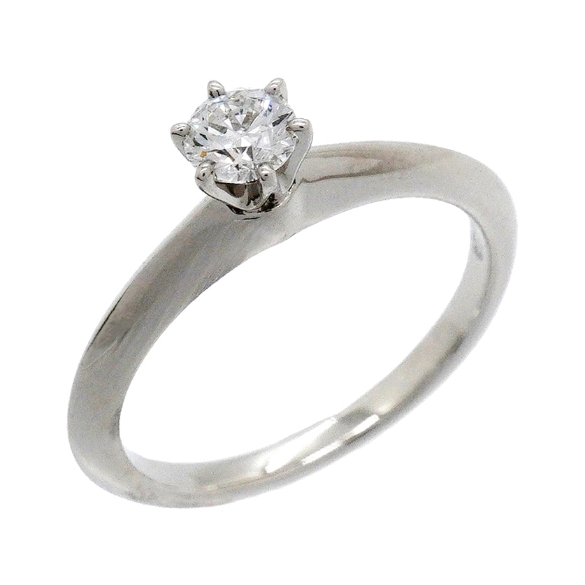 【6jgb0285】ティファニー リング ソリティア 1PD Pt950 プラチナ ダイヤモンド 0.22ct 8号【中古】レディース