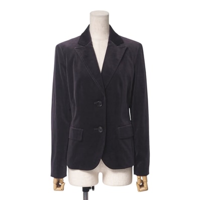 BURBERRY バーバリー ジャケット サイズ42 テーラードジャケット ブレザー ベロア ダークブラウン ブランド古着【中古】20250411/RA4199