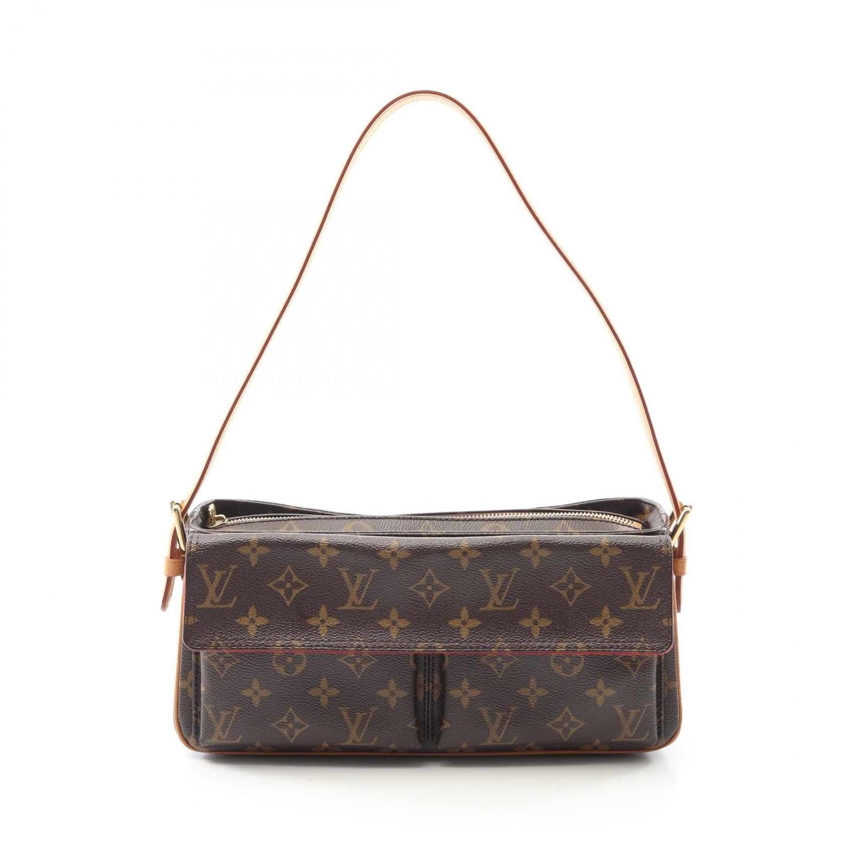 ルイ・ヴィトン LOUIS VUITTON ヴィバシテMM ショルダーバッグ バッグ PVCコーティングキャンバス レザー モノグラム レディース ブラウン系 M51164 【中古】