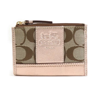 コーチ COACH コインケース シグネチャー キャンバス/レザー ブラウン レディース【中古】 r10515a