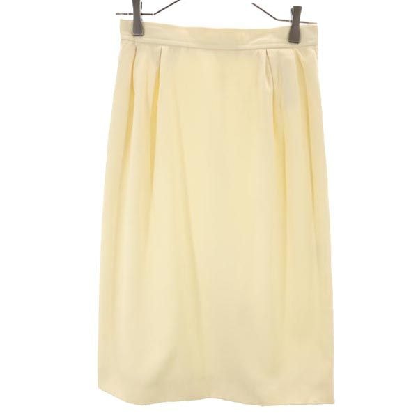YVES SAINT LAURENT イヴサンローラン ウール100% ミディ丈 タイトスカート L ベージュ サイドジップ