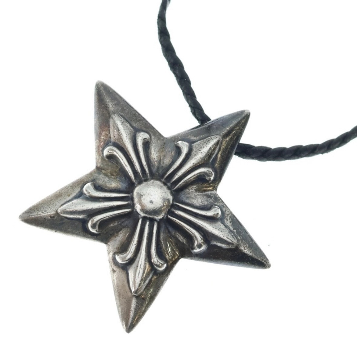 Chrome Hearts Large Star Pendant W Leather Blade "Silver/Black"