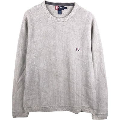 古着 ラルフローレン Ralph Lauren CHAPS チャップス ヘリンボーン コットンニットセーター メンズXL相当/eaa654456