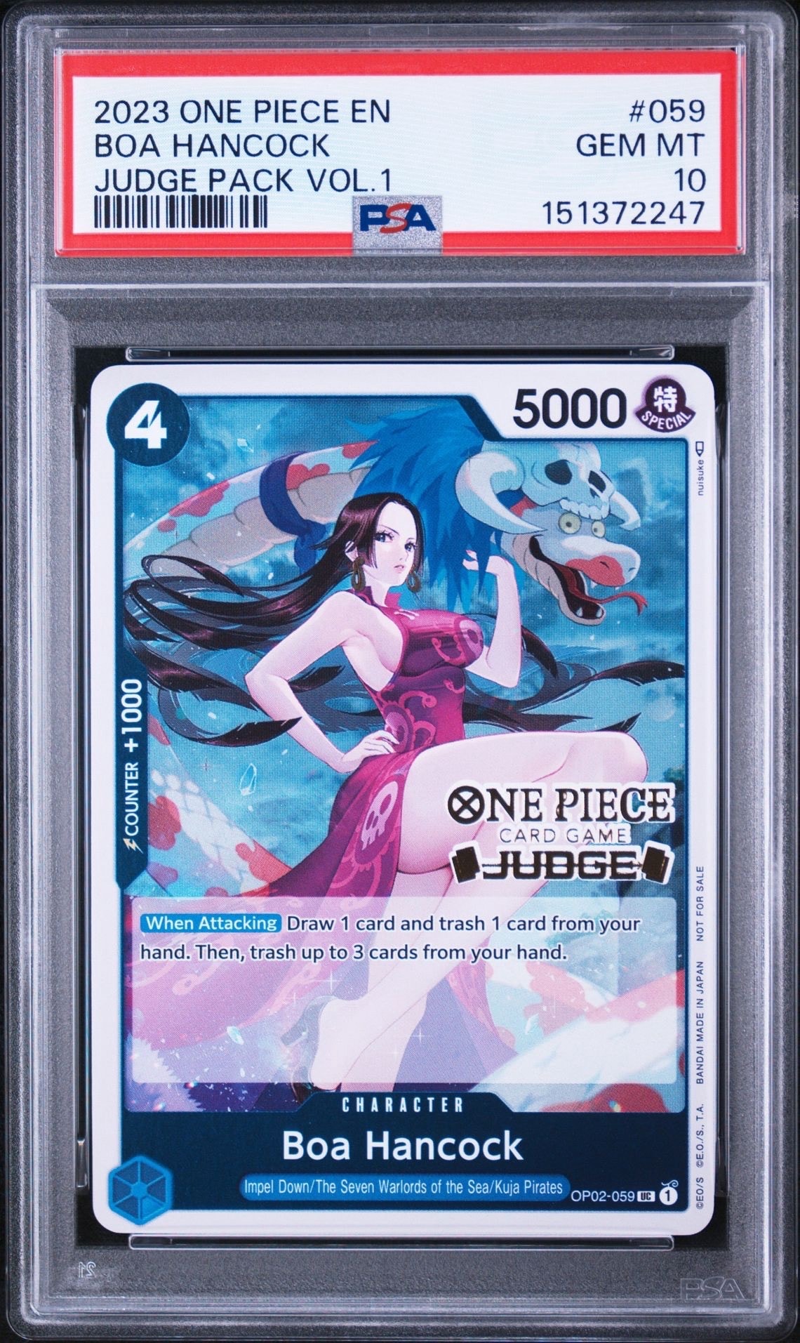 正規品　最安値　ハンコック　JUDGE　ジャッジ PSA10】ボア・ハンコック UC [OP02-059]【英語版】(プロモーション