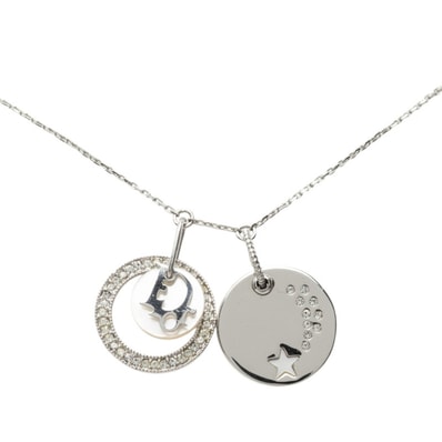 ディオール ロゴ 星 スター モチーフ ネックレス シルバー メタル ラインストーン レディース Dior 中古