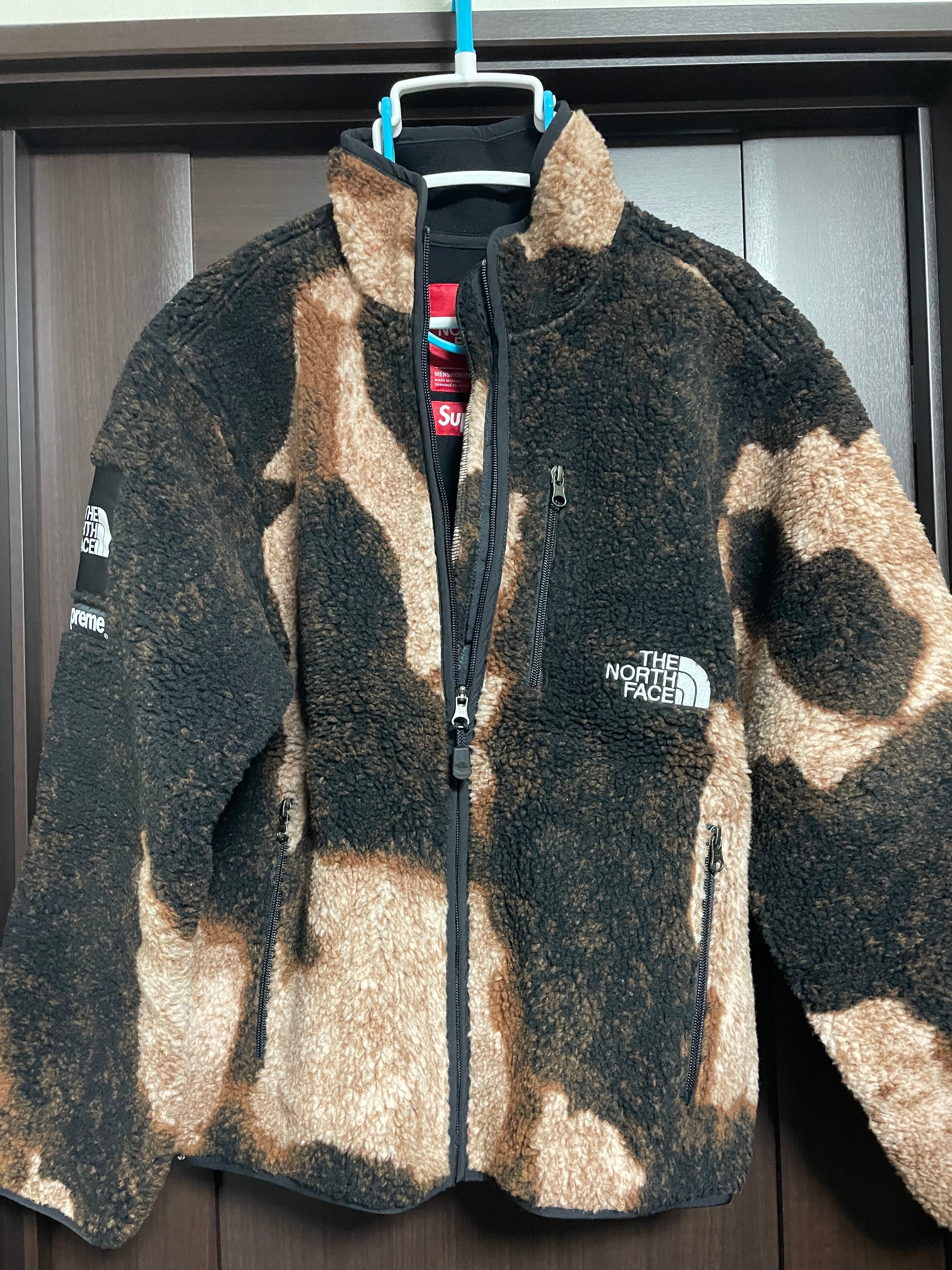 Supreme x The North Face Bleached Denim Print Fleece Jacket "Black"