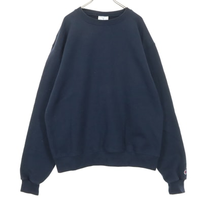 Champion チャンピオン 裏起毛 ワンポイントロゴ 長袖 トレーナー M ネイビー