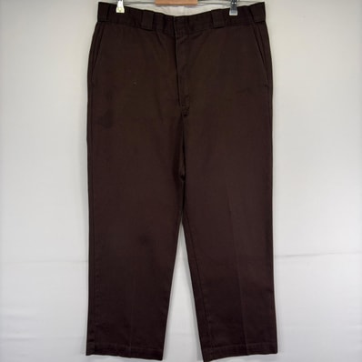 古着 80's/80年代 ディッキーズ Dickies パンツ チノパン ワンポイント ジップ チビタグ タロンジップ ワーク w38 L29 ブラウン メンズ