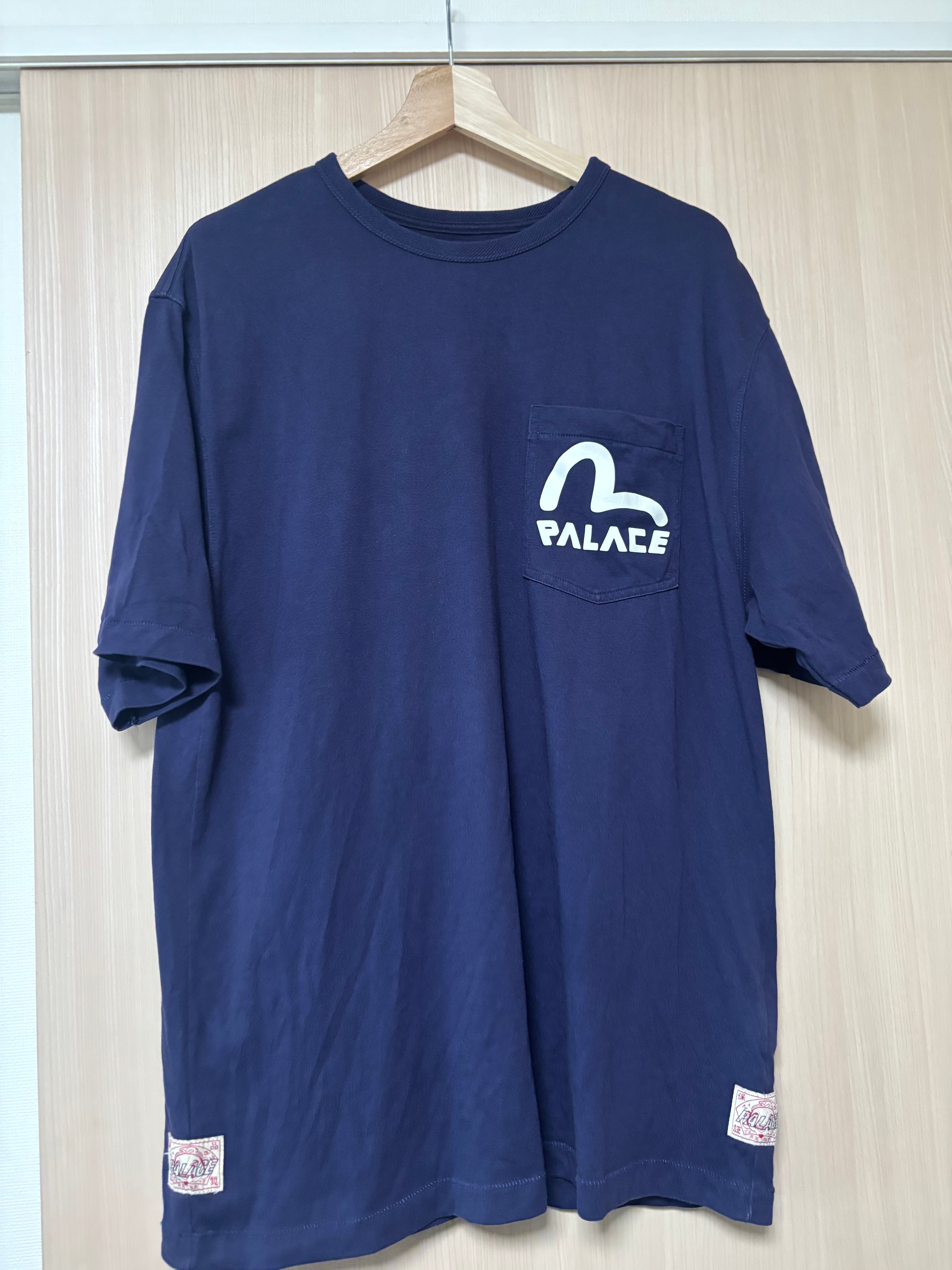 PALACE x EVISU Heavy Wash T Shirt "Navy"