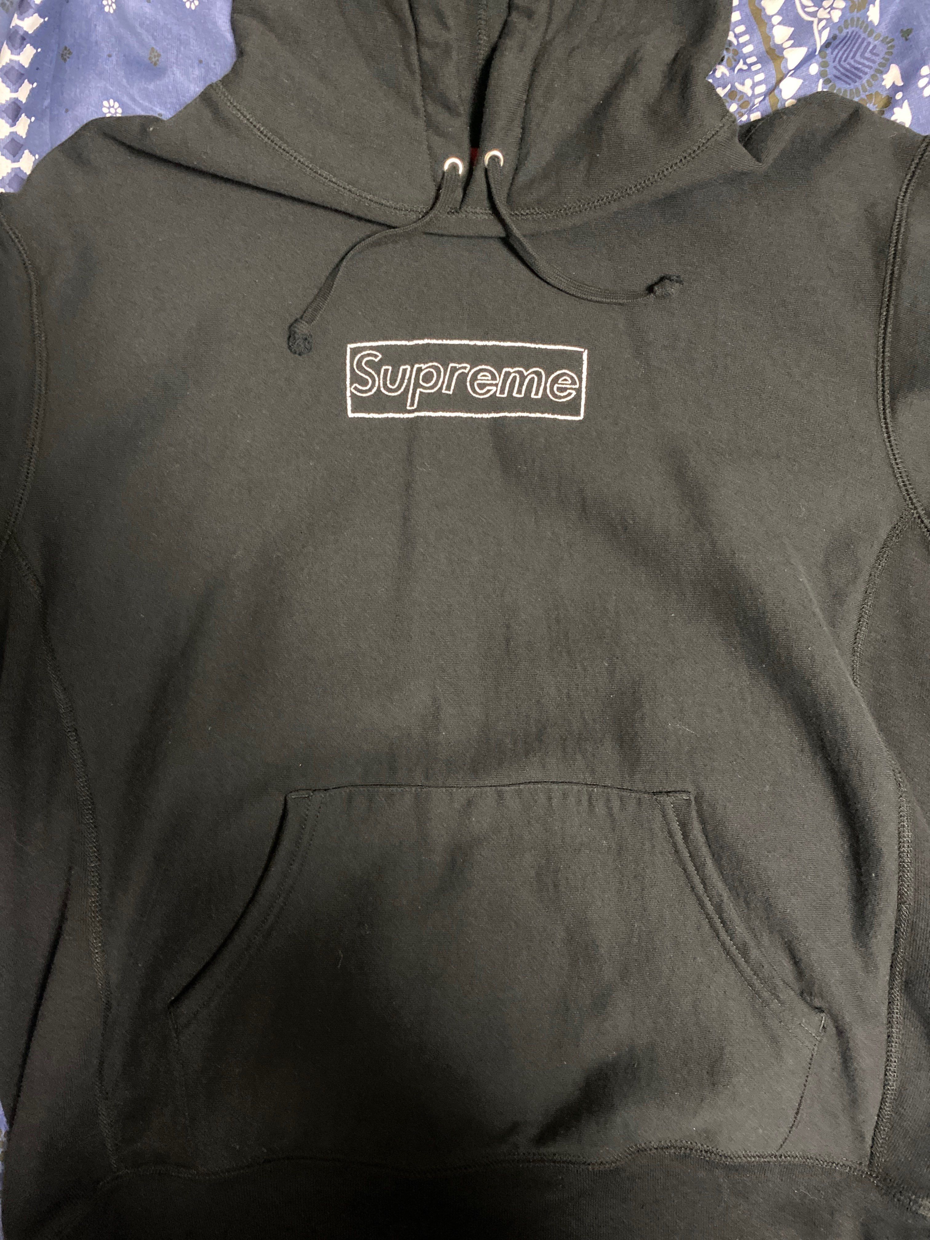 Supreme KAWS Chalk Logo Hooded Sweatshirt "Black"(2021)