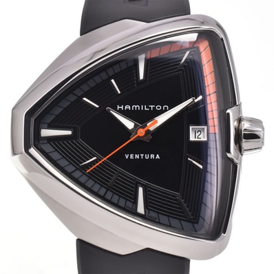 ハミルトン HAMILTON H245510 ベンチュラ デイト ブラック クォーツ メンズ 美品 内箱付き 腕時計 I#147173