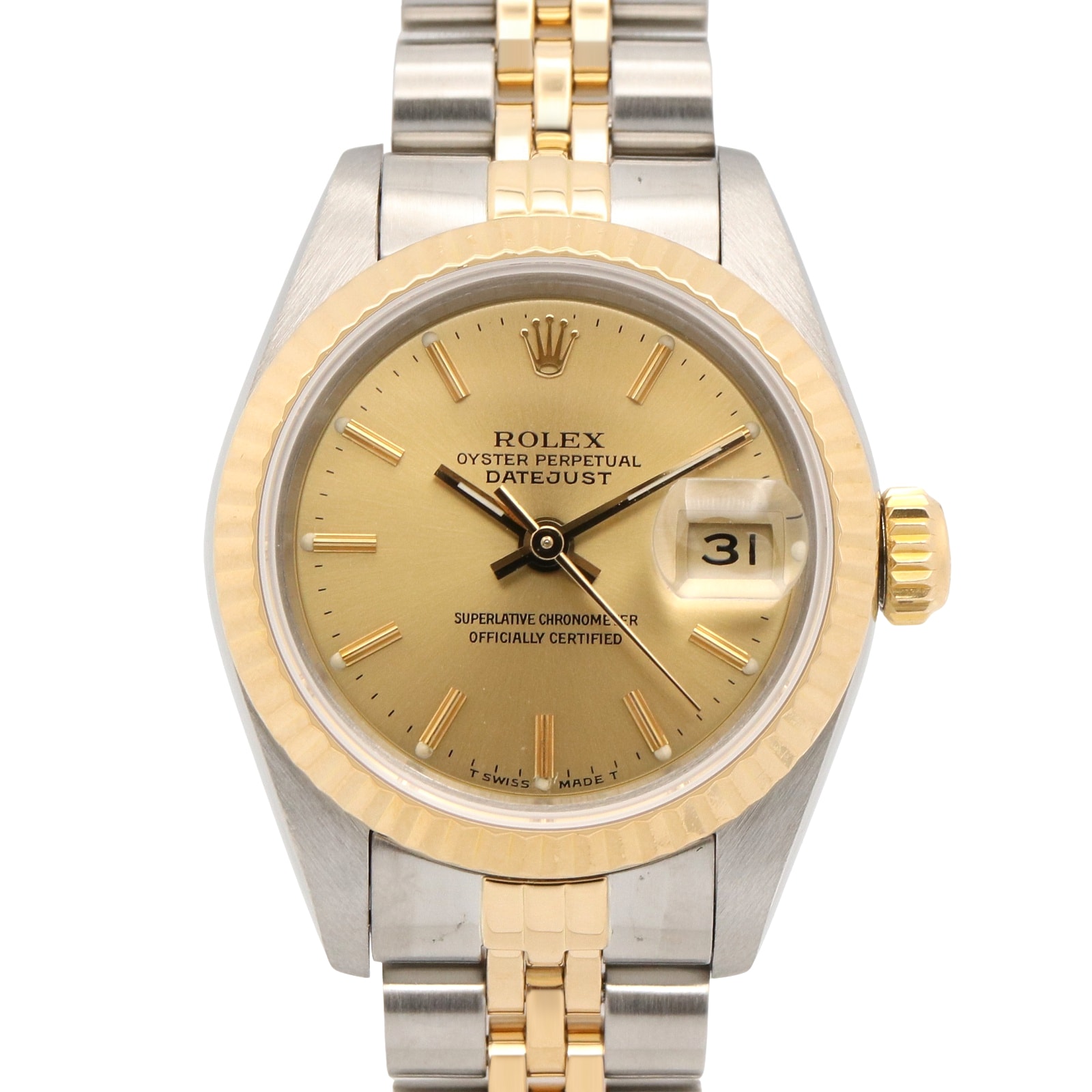 ロレックス ROLEX デイトジャスト 98番 腕時計 時計 K18(イエローゴールド) ステンレススチール レディース ゴールド系 シャンパン/バー 69173 【中古】