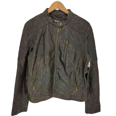 フェイクレザー シングルライダースジャケット【1142105985413】