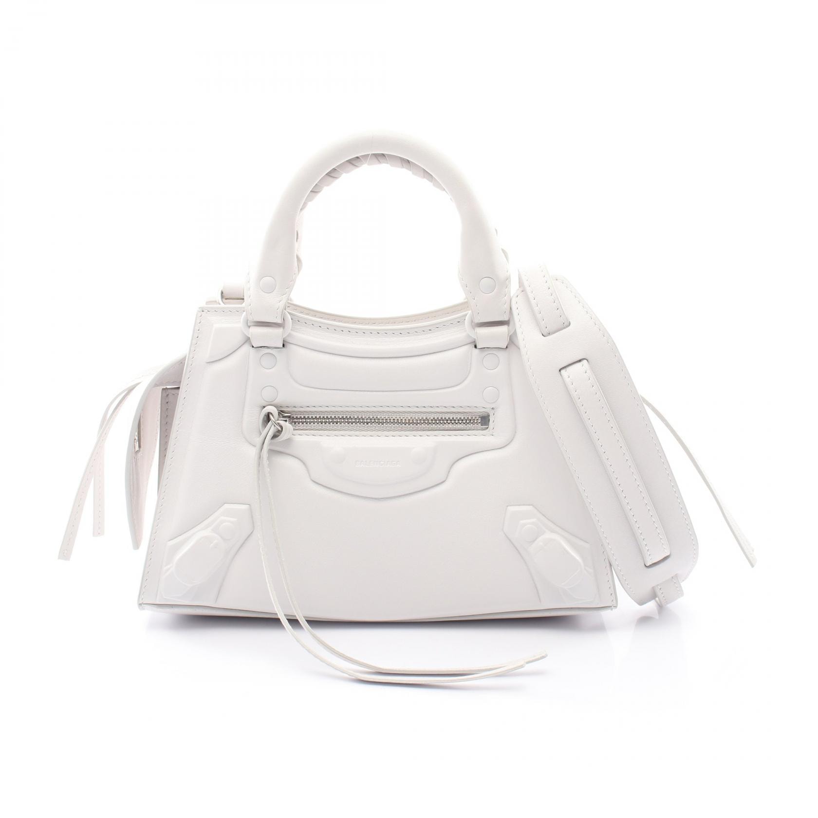 バレンシアガ BALENCIAGA NEO CLASS CITY MINI ネオ クラシック シティ ミニ 2WAY ハンドバッグ バッグ レザー レディース ホワイト系 638524 【中古】