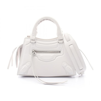 バレンシアガ BALENCIAGA NEO CLASS CITY MINI ネオ クラシック シティ ミニ 2WAY ハンドバッグ バッグ レザー レディース ホワイト系 638524 【中古】