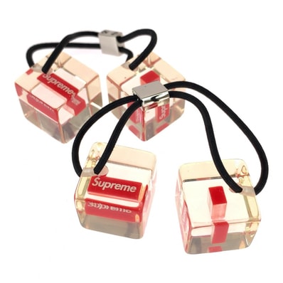 美品 Supreme シュプリーム Supreme Hair Bobbles クリア レッド ホワイト アクリル ゴム/ ヘアアクセサリー 604477 【中古】