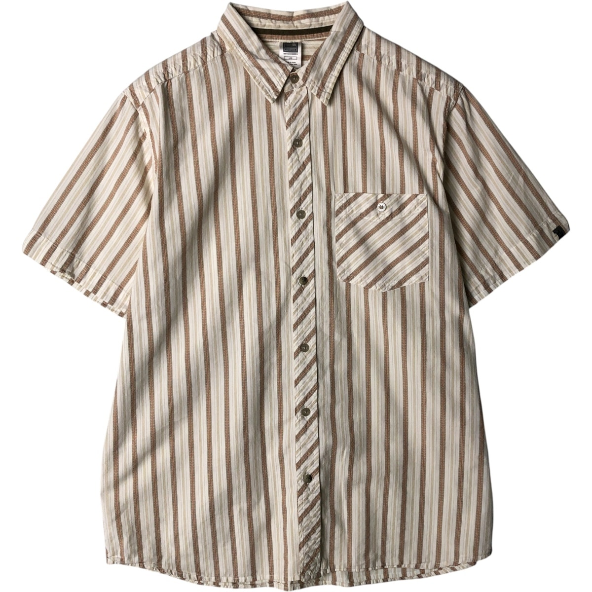 古着 ザノースフェイス THE NORTH FACE ストライプ柄 半袖 ストライプシャツ メンズL相当/eaa579436