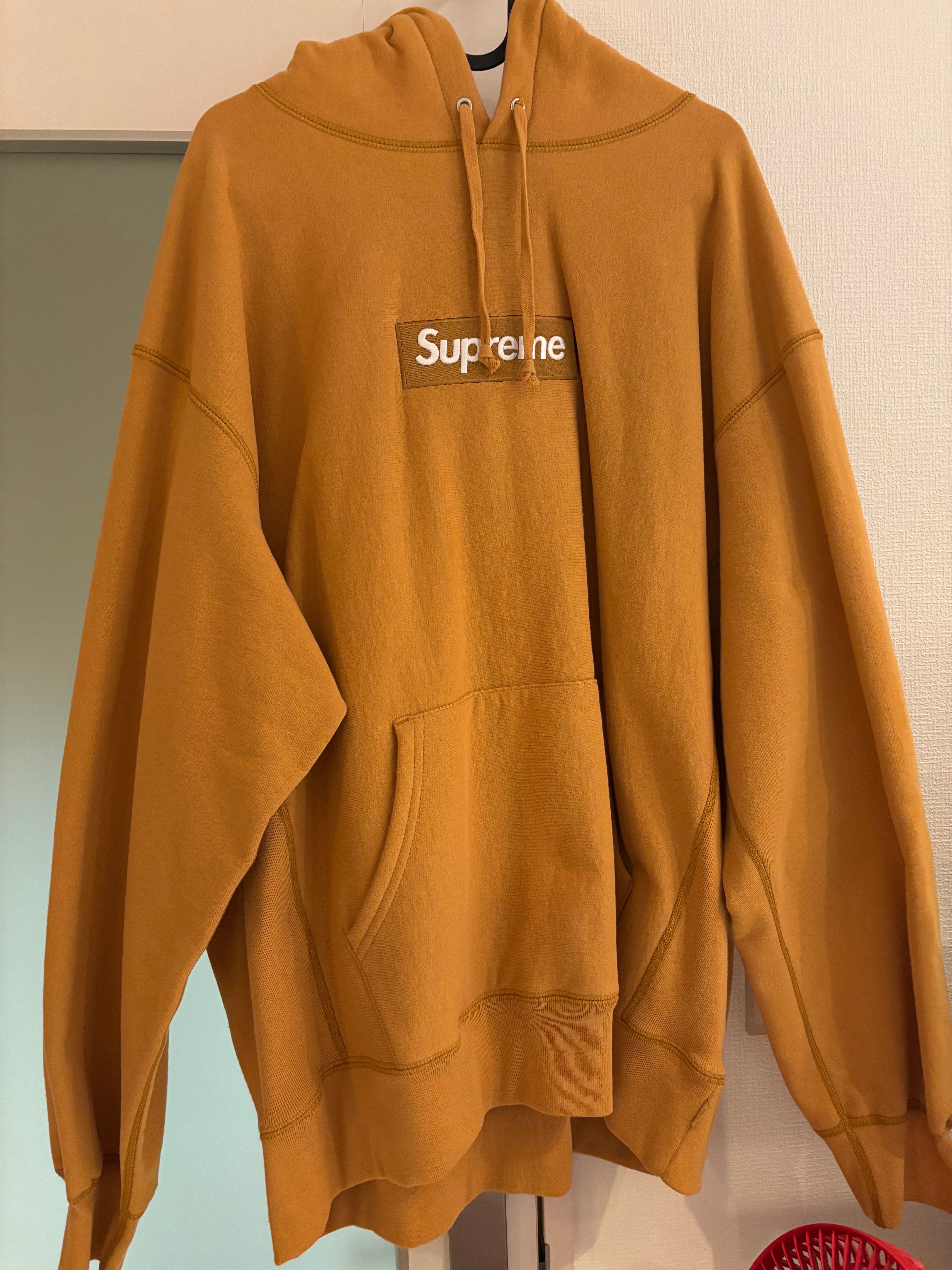 Supreme Box Logo Hooded Sweatshirt "Light Mustard" (21FW)