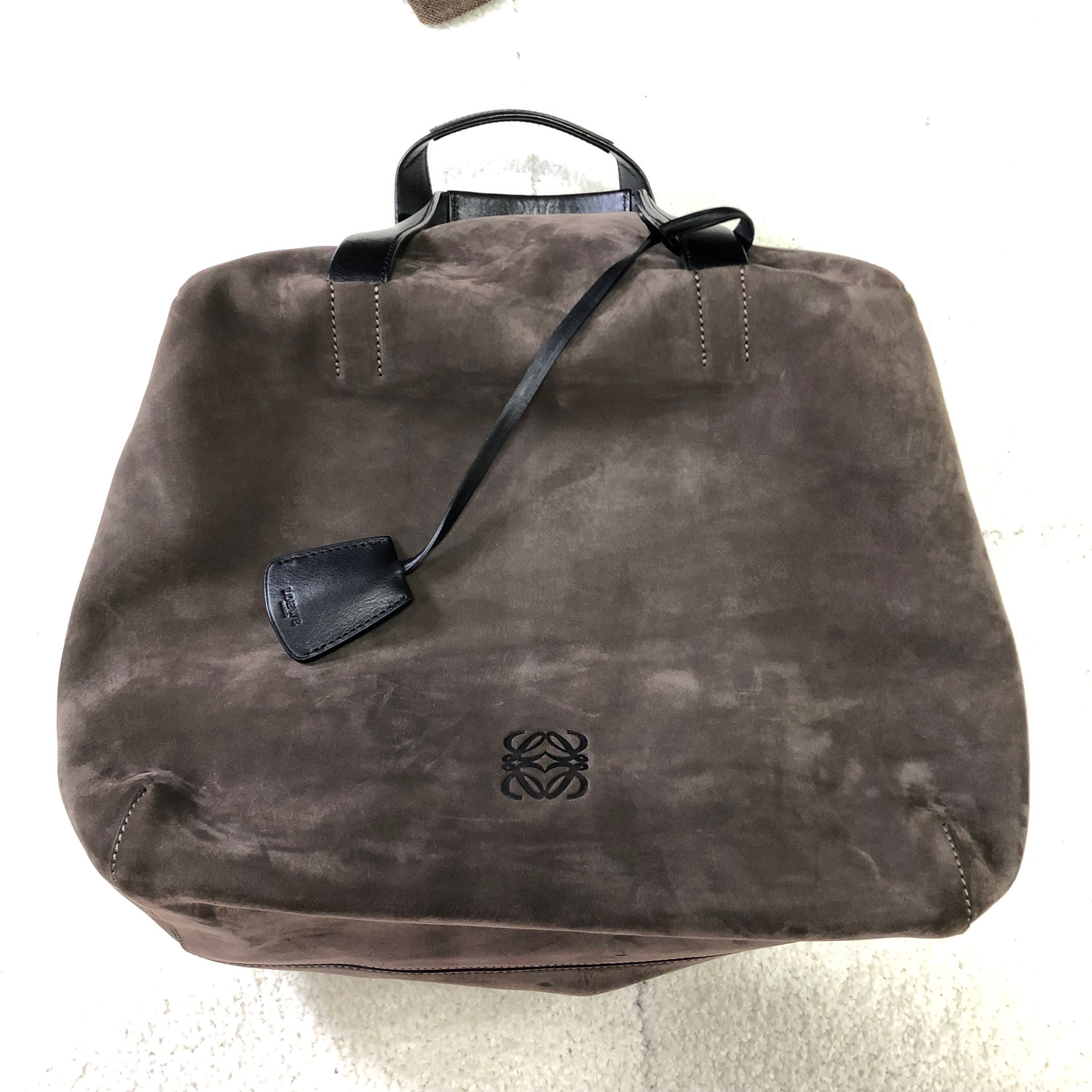 ロエベ アナグラム スエードボストンバッグ 