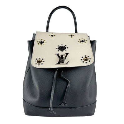 ルイ ヴィトン LOUIS VUITTON リュック ロックミー バックパック レザー ブラック/オフホワイト シルバー/ゴールド レディース M54108【中古】 z8235