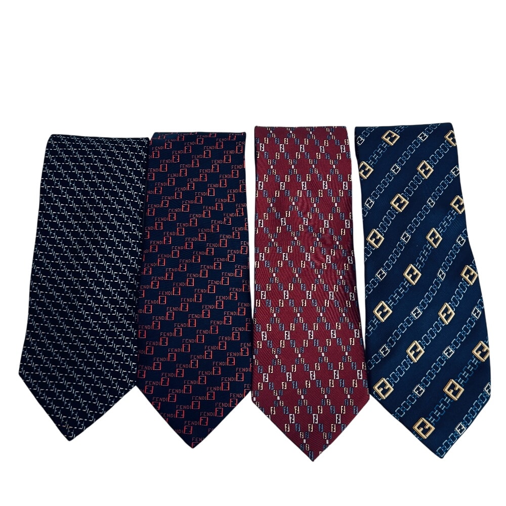 フェンディ FENDI ネクタイ ズッカ 4本セット まとめて ブランド スーツ フォーマル カジュアル マルチカラー