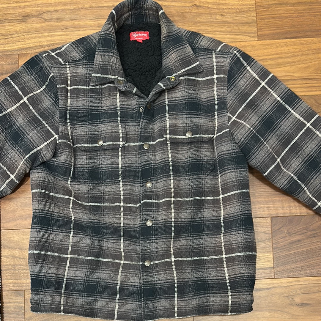 Supreme Shearling Lined Flannel Shirt 