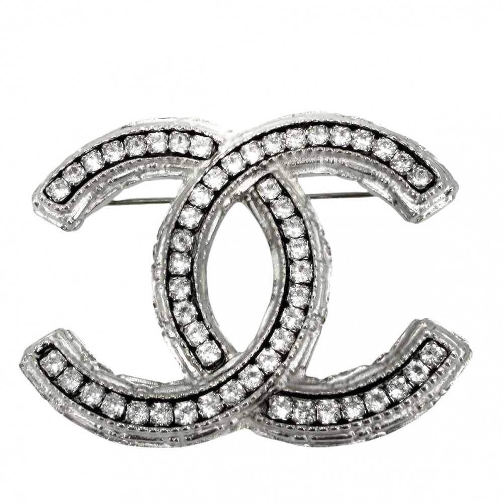 CHANEL シャネル ブローチ ココマーク アクセサリー ラインストーン    A13P シルバー レディース 約17.1g 2013年【中古品】