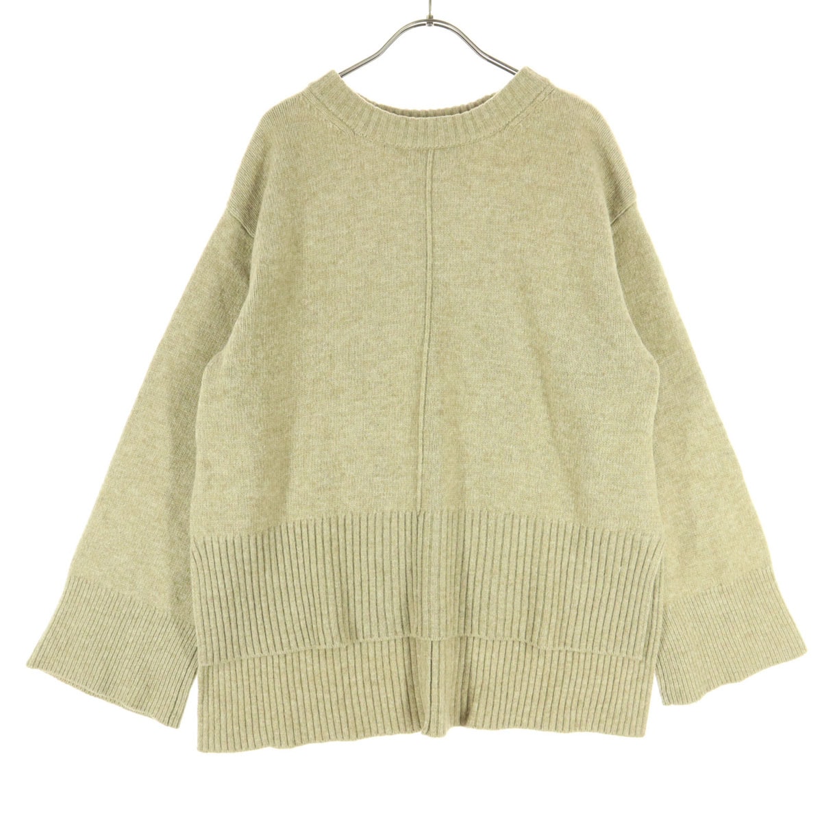 Mila Owen ミラオーウェン ウール混 長袖 クルーネック ニット ベージュ系