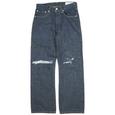 KURO x CITYSHOP クロ シティショップ 22AW 別注 日本製 クラッシュ加工 セルビッチデニムパンツ 28 Indigo ボタンフライ ジーンズ DENIM ボトムス g24202