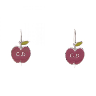 ディオール Dior CDロゴ リンゴ ピアス ジュエリー メタル レディース シルバー系 / ピンク系 【中古】