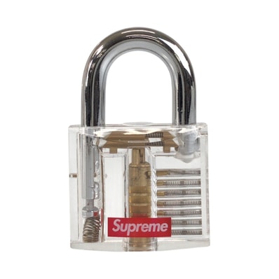 超美品 Supreme シュプリーム トランスペアレントロック クリア プラスチック メタル/ 南京錠 鍵 603051 【中古】