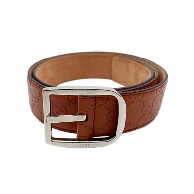 GUCCI グッチ GG ベルト
SVバックル グッチシマ 260934 レザー ブラウン メンズ
【中古】